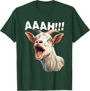 Halloween Screaming Goat AAAH!!! - Funny Crazy Goat T-Shirt - T-Shirt | Forest