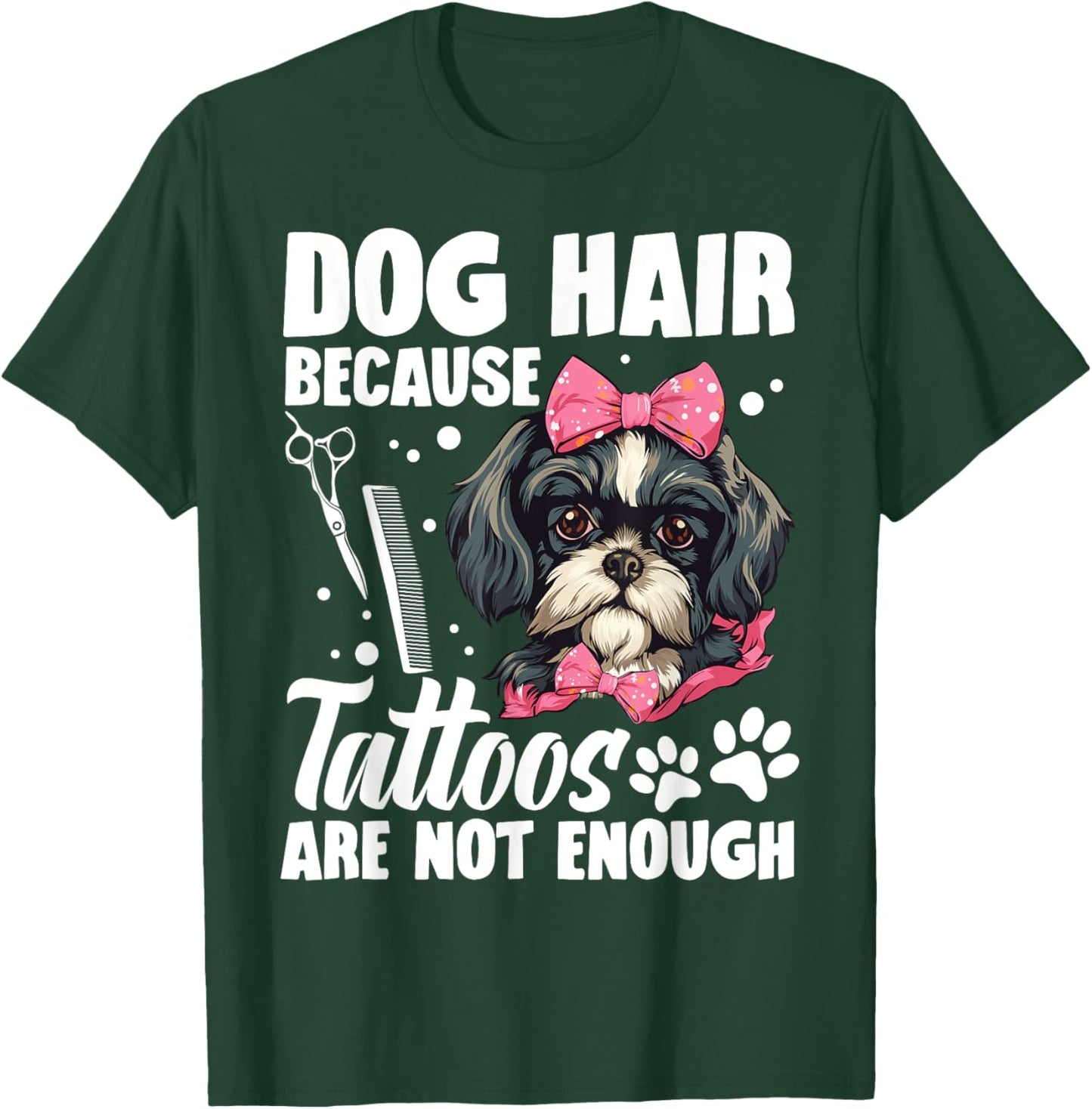 Dog Hairdresser Smocks Grooming Salon Dog Groomer T-Shirt - T-Shirt | Forest