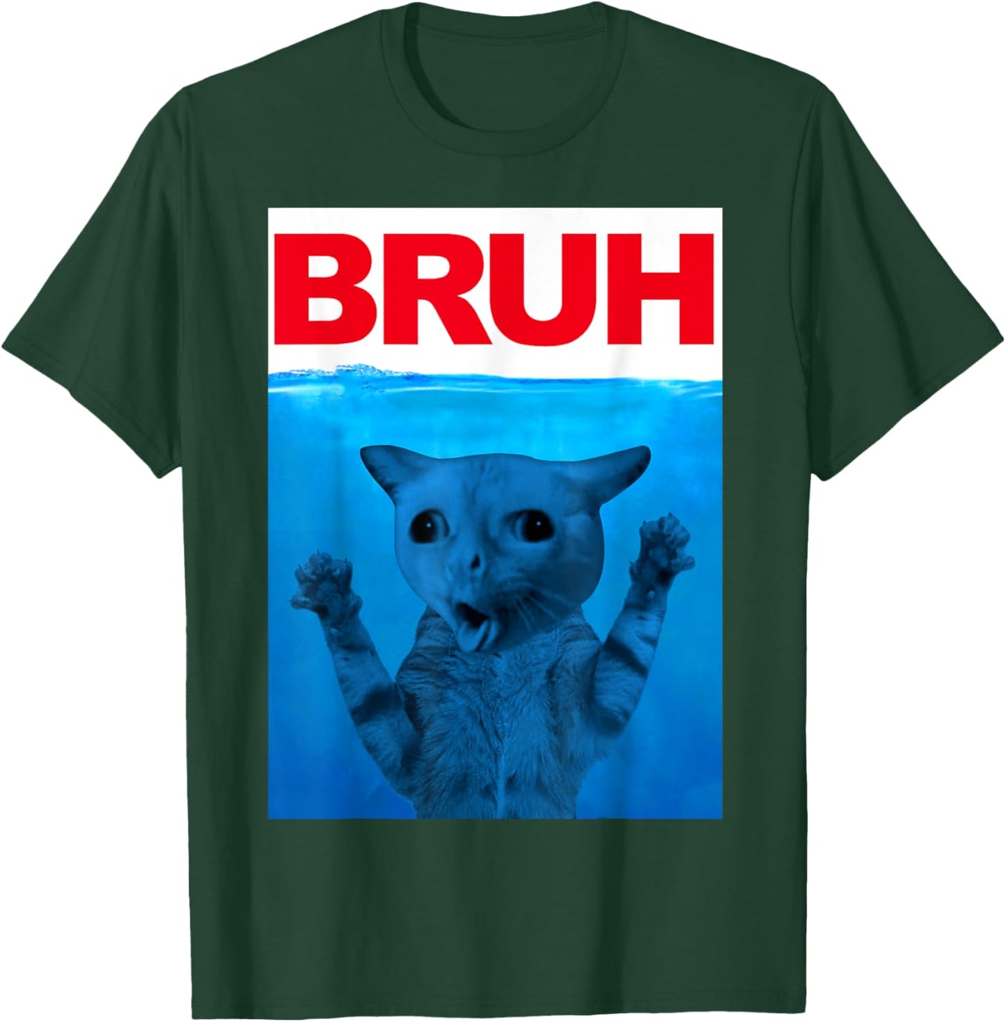 Bruh Meme Funny Saying Brother Greeting Teens Boys Bruh Cat T-Shirt - T-Shirt | Forest