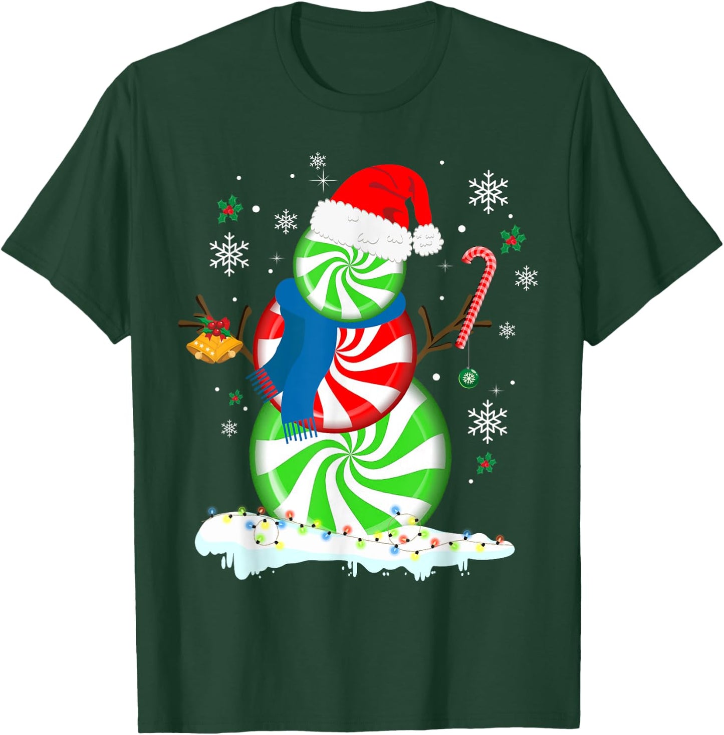 Funny Christmas Shirts Peppermint Candy Snowman T-Shirt - T-Shirt | Forest