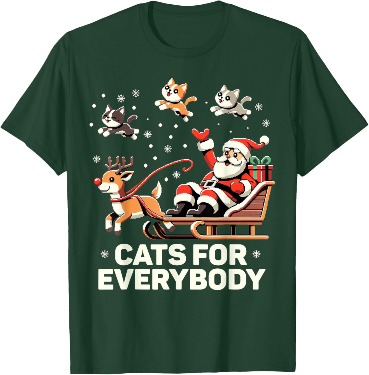 Cats For Everybody - Funny Christmas Cat Xmas Women Santa T-Shirt - T-Shirt | Forest