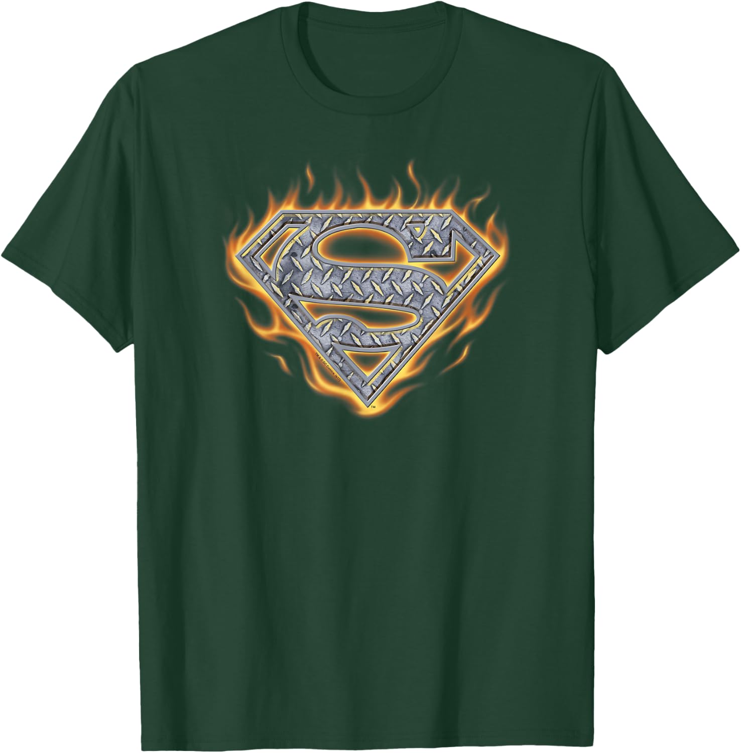 Superman Steel Fire Shield T-Shirt - T-Shirt | Forest