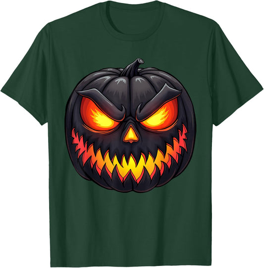 Scary Jack O Lantern Creepy Pumpkin Face Halloween Costume T-Shirt - T-Shirt | Forest