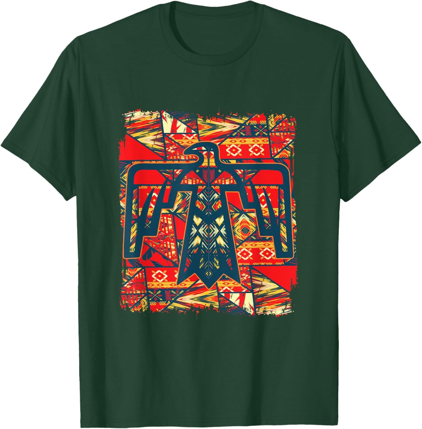 Native American Thunderbird Boho Indigenous Indian Tribe T-Shirt - T-Shirt | Forest