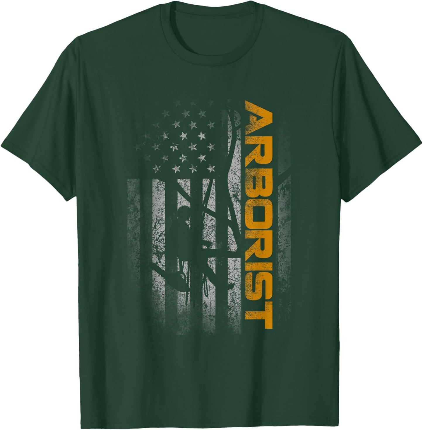 Vintage Arborist Men Lumberjack Patriot American Flag T-Shirt - T-Shirt | Forest