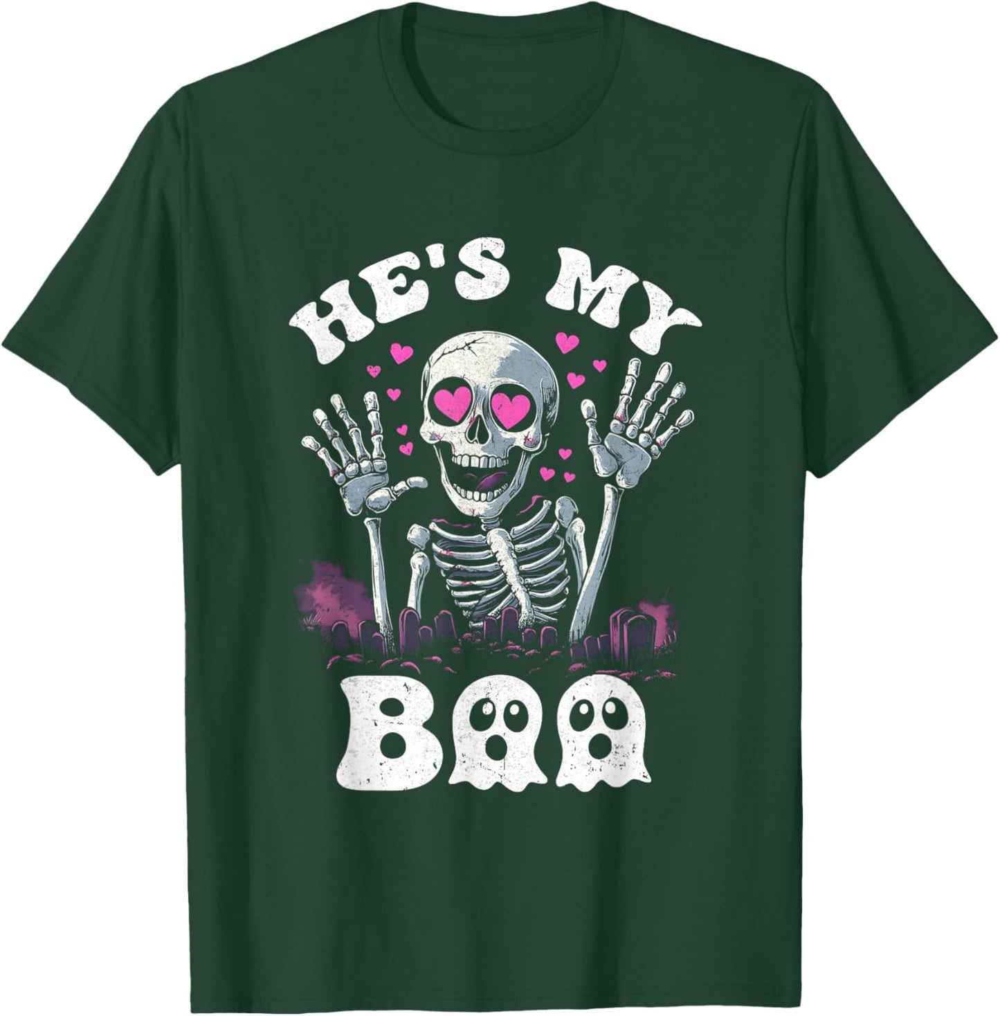 He's My Boo Matching Halloween Costume Couples She's My Boo T-Shirt - T-Shirt | Forest
