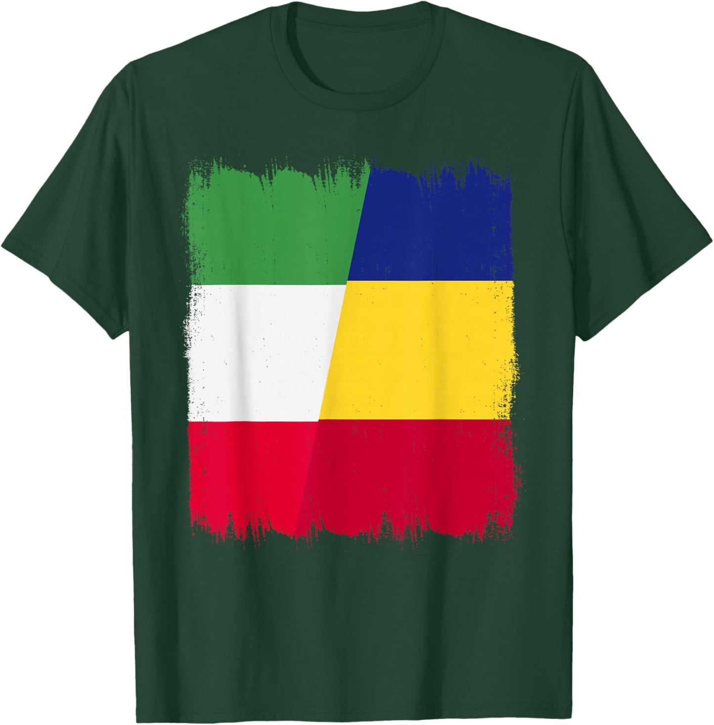 Italy Romania Half Flag Italian Romanian Heritage T-Shirt - T-Shirt | Forest