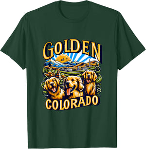 Golden Retrievers in Golden Colorado T-Shirt - T-Shirt | Forest
