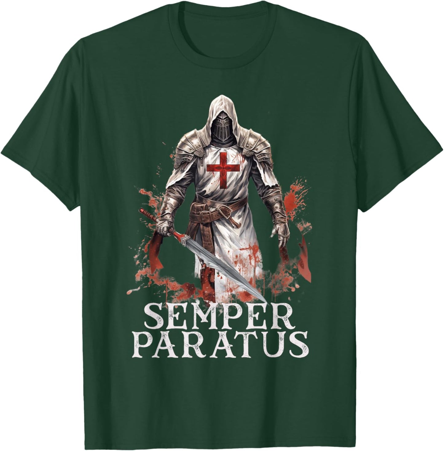Catholic Knight Templar Crusader Cross T-Shirt - T-Shirt | Forest