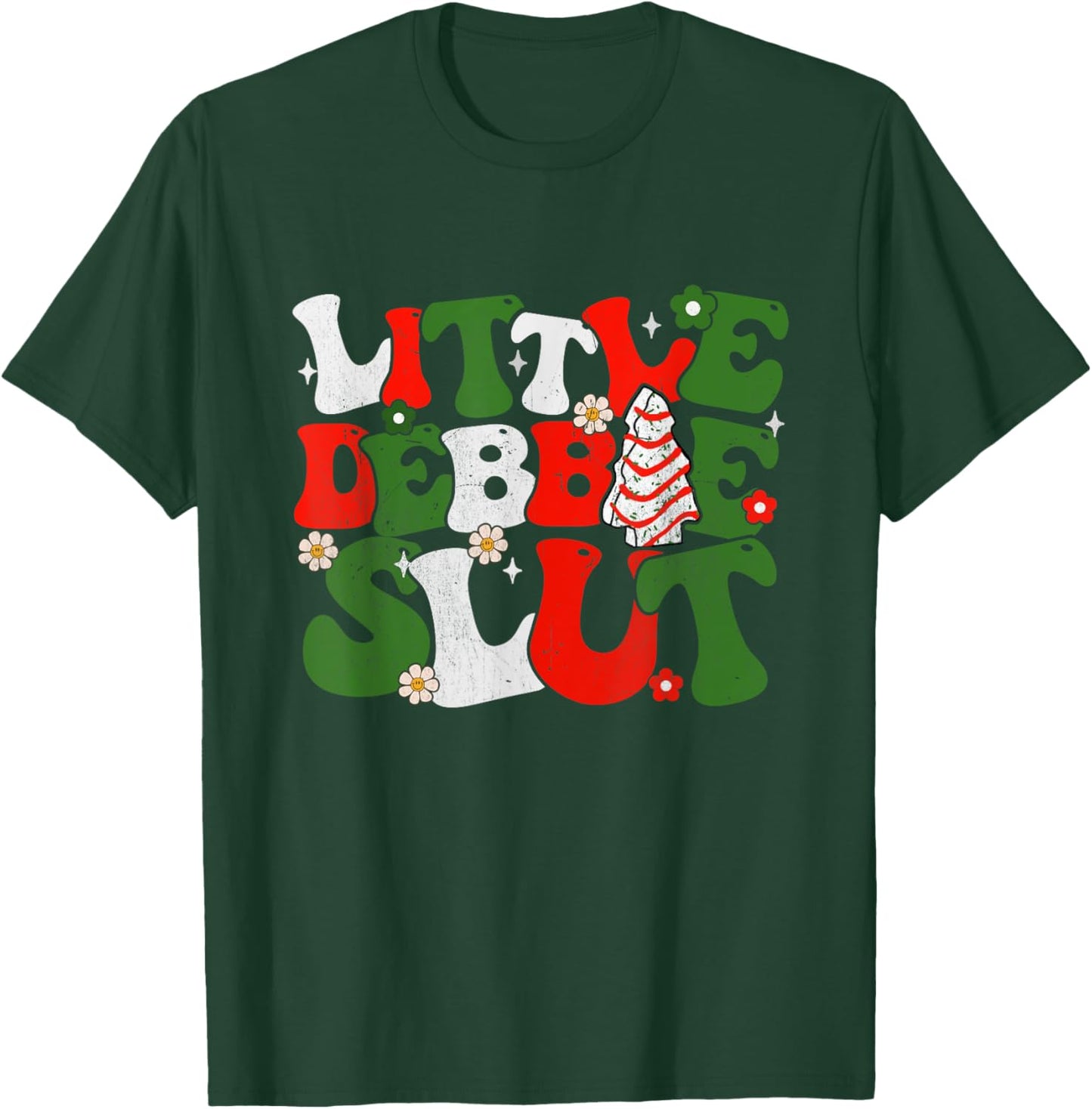 Debbie Slut Groovy Christmas Tree Cakes Xmas Men Women T-Shirt - T-Shirt | Forest