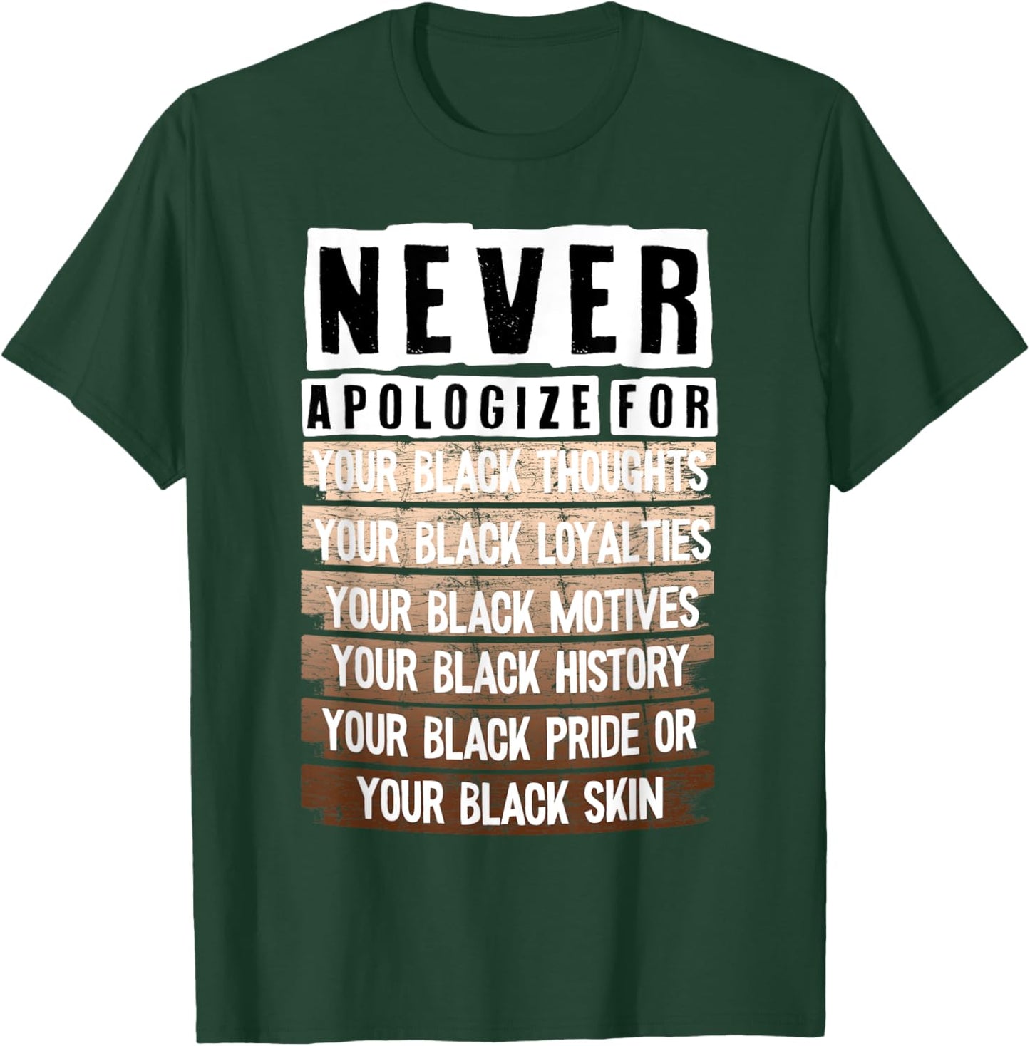 Never Apologize For Your Black Thoughts Your Black Loyalties T-Shirt - T-Shirt | Forest
