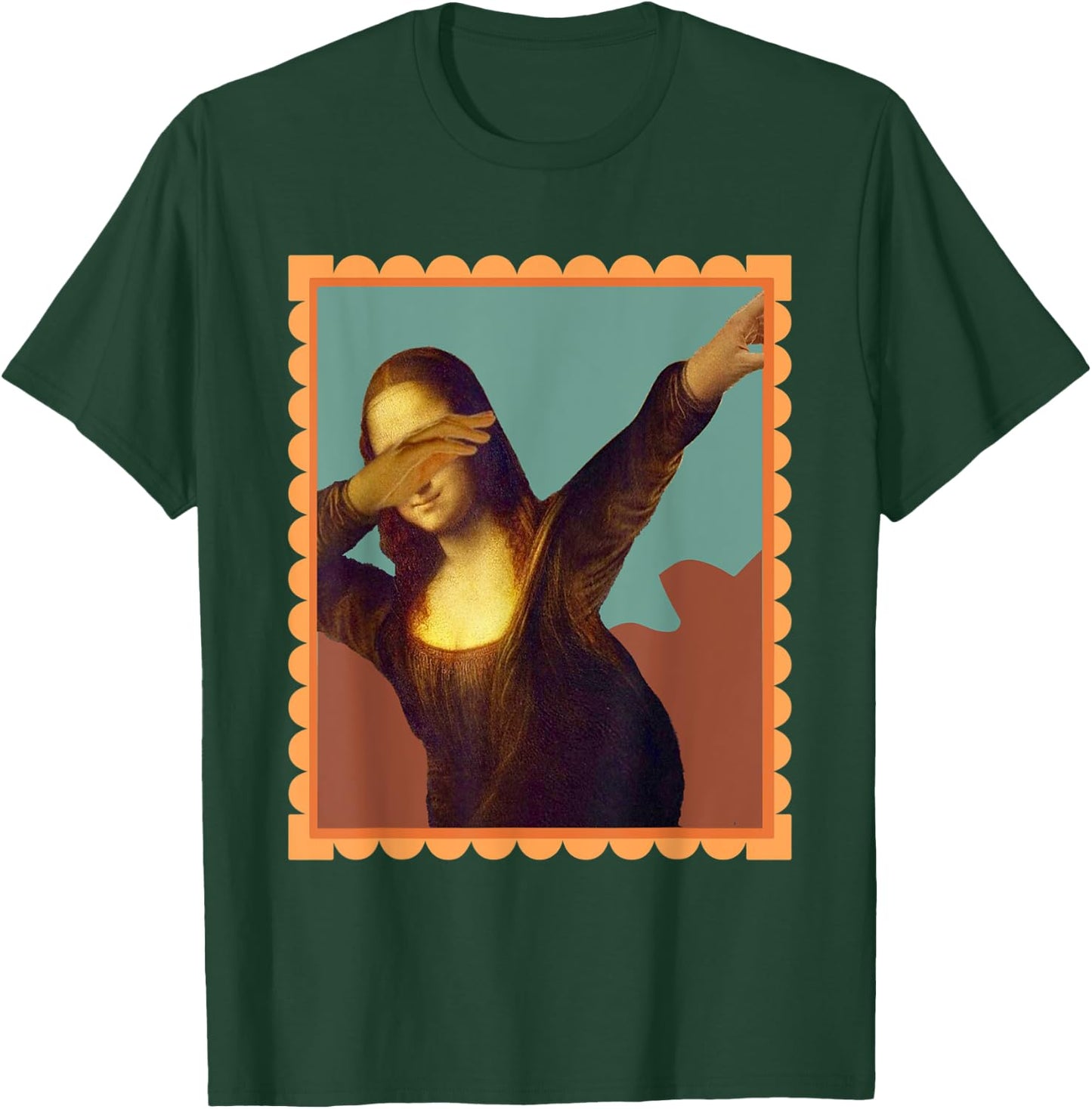 Dabbing Mona Lisa Painting Funny Art Teacher Women Kids T-Shirt - T-Shirt | Forest