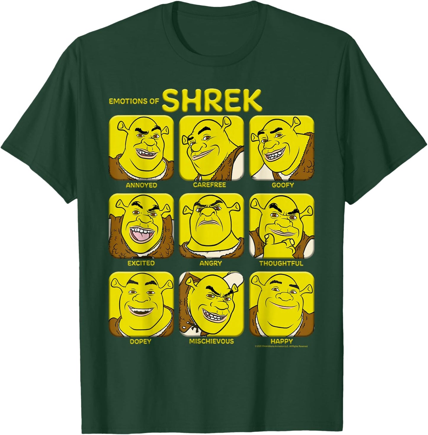 Shrek Emotions of Shrek Box Up T-Shirt - T-Shirt | Forest