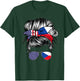 Czech Flag American Women Girl USA Heritage Czechian T-Shirt - T-Shirt | Forest