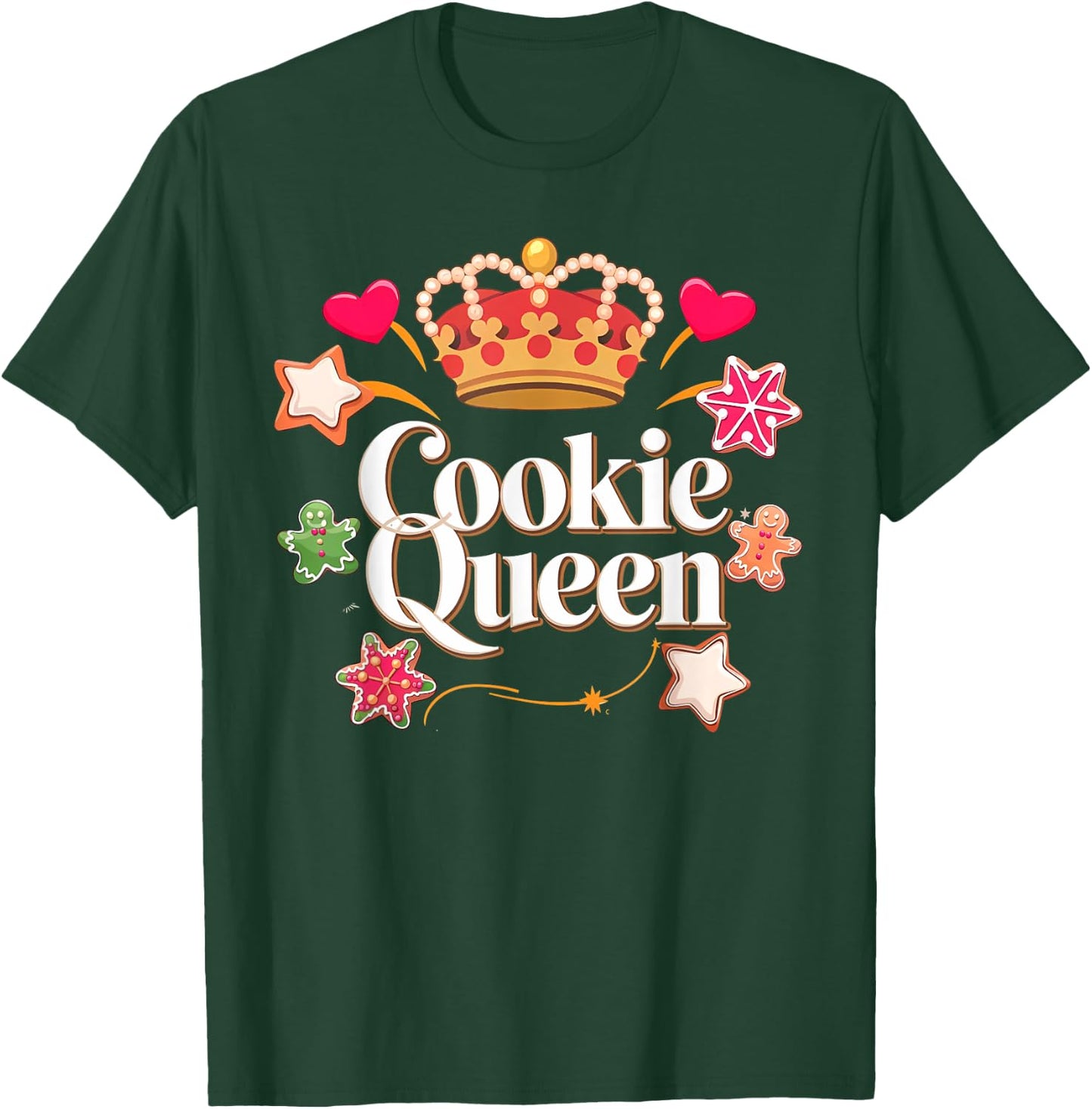 Cookie Queen Funny Xmas Baking Cookies Lover T-Shirt - T-Shirt | Forest