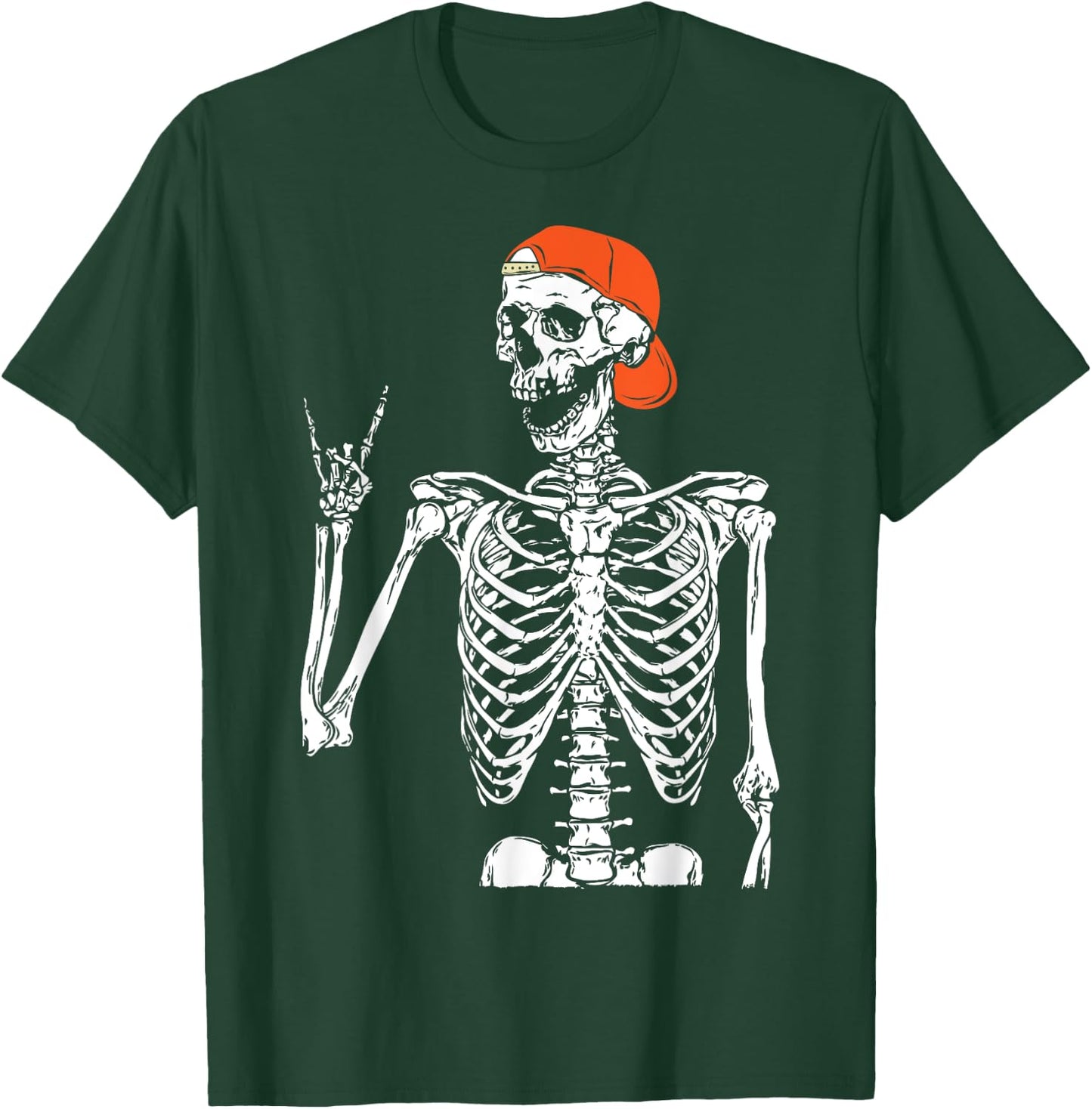 Rocker Skeleton Hand Rock On Costume Funny Halloween Gifts T-Shirt - T-Shirt | Forest