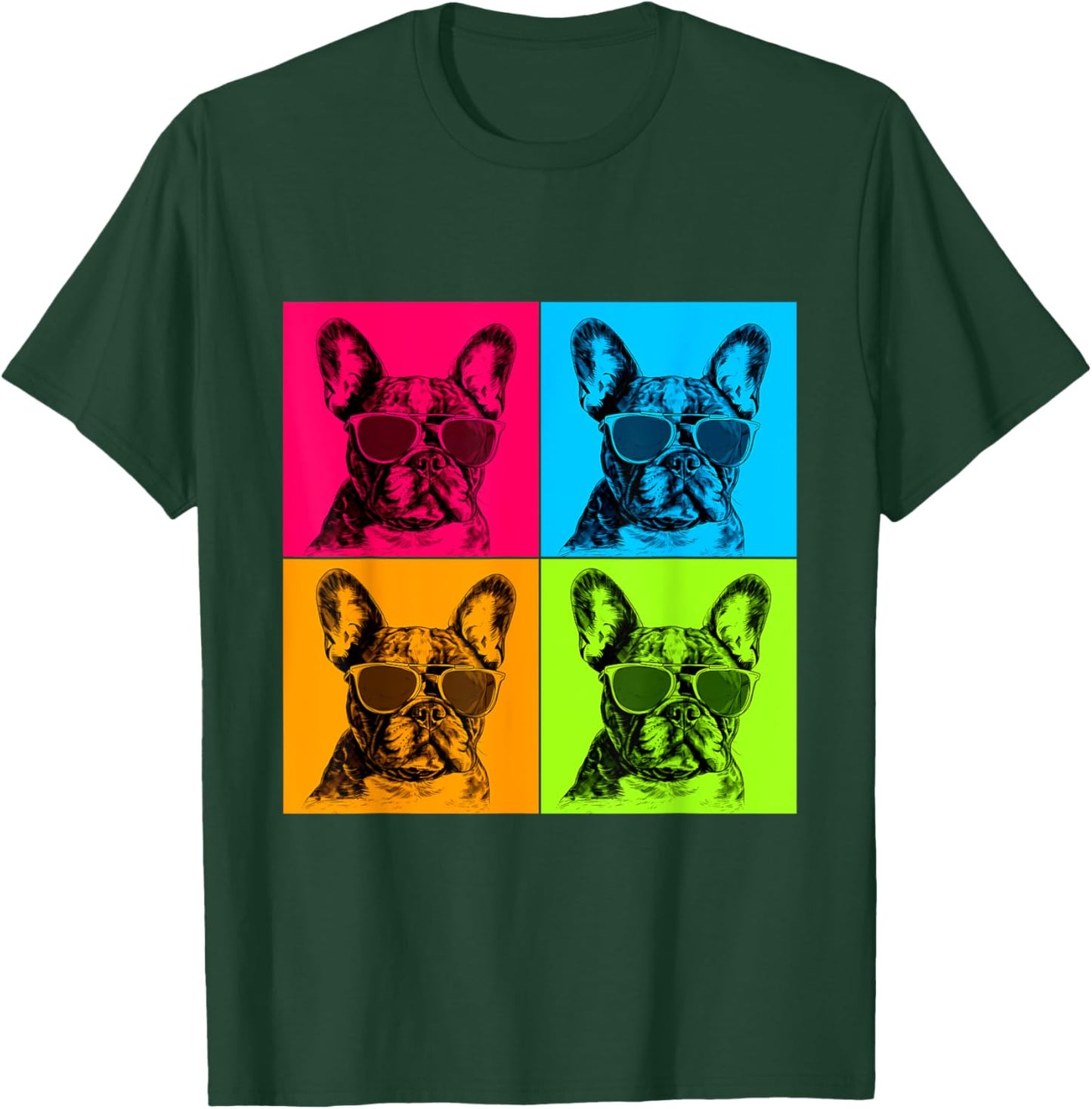 Frenchton Dog Pop Art Design Illustration Colorful Men Women Kids T-Shirt - T-Shirt | Forest