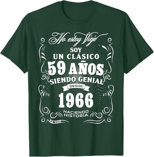 Vintage 59th Birthday Men Funny 1966 59 Birthday Spanish T-Shirt - T-Shirt | Forest