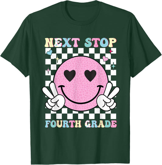 Next Stop 4th Grade - 3rd Grade Graduation 2025 Boy Girl T-Shirt - T-Shirt | Forest
