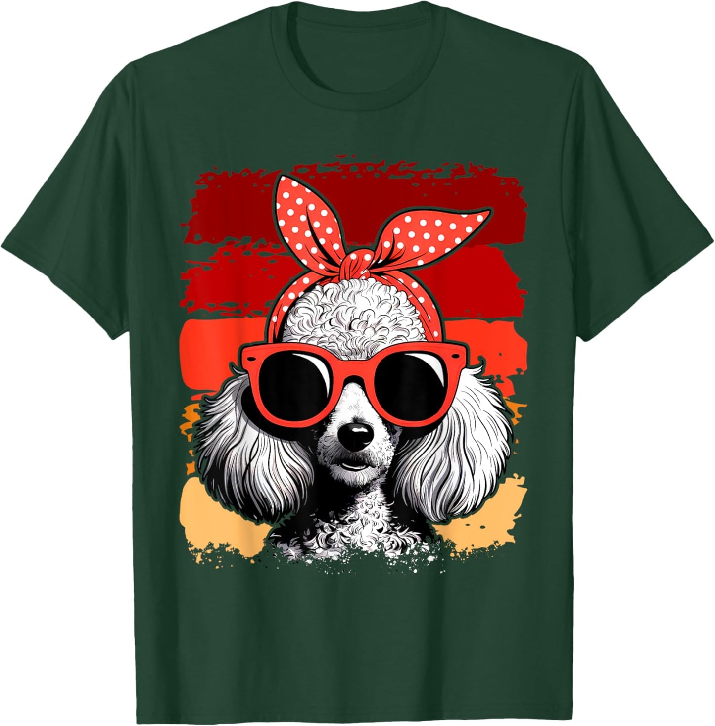 Poodle Dog Mom Bandana Sunglasses Mother's Day T-Shirt - T-Shirt | Forest