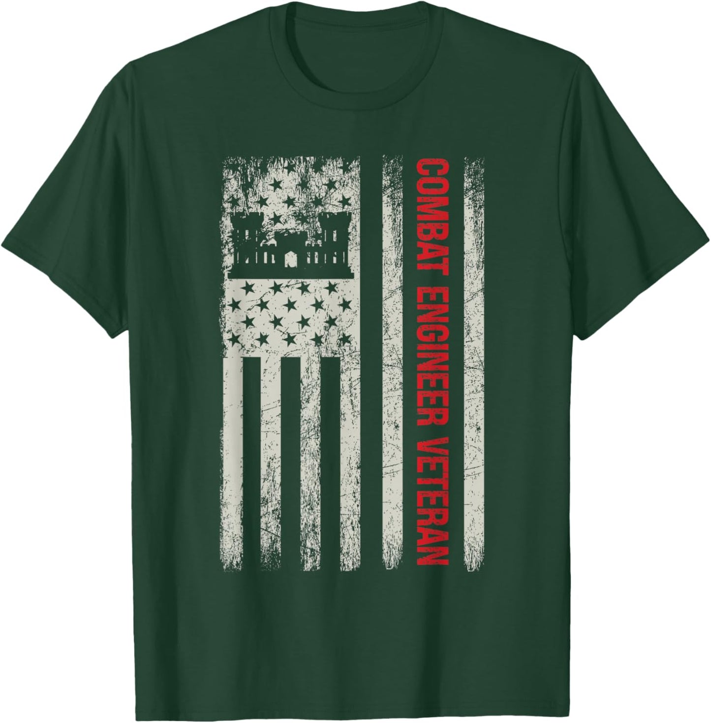 Combat Engineer Veteran Engineering Veteran's Day T-Shirt - T-Shirt | Forest