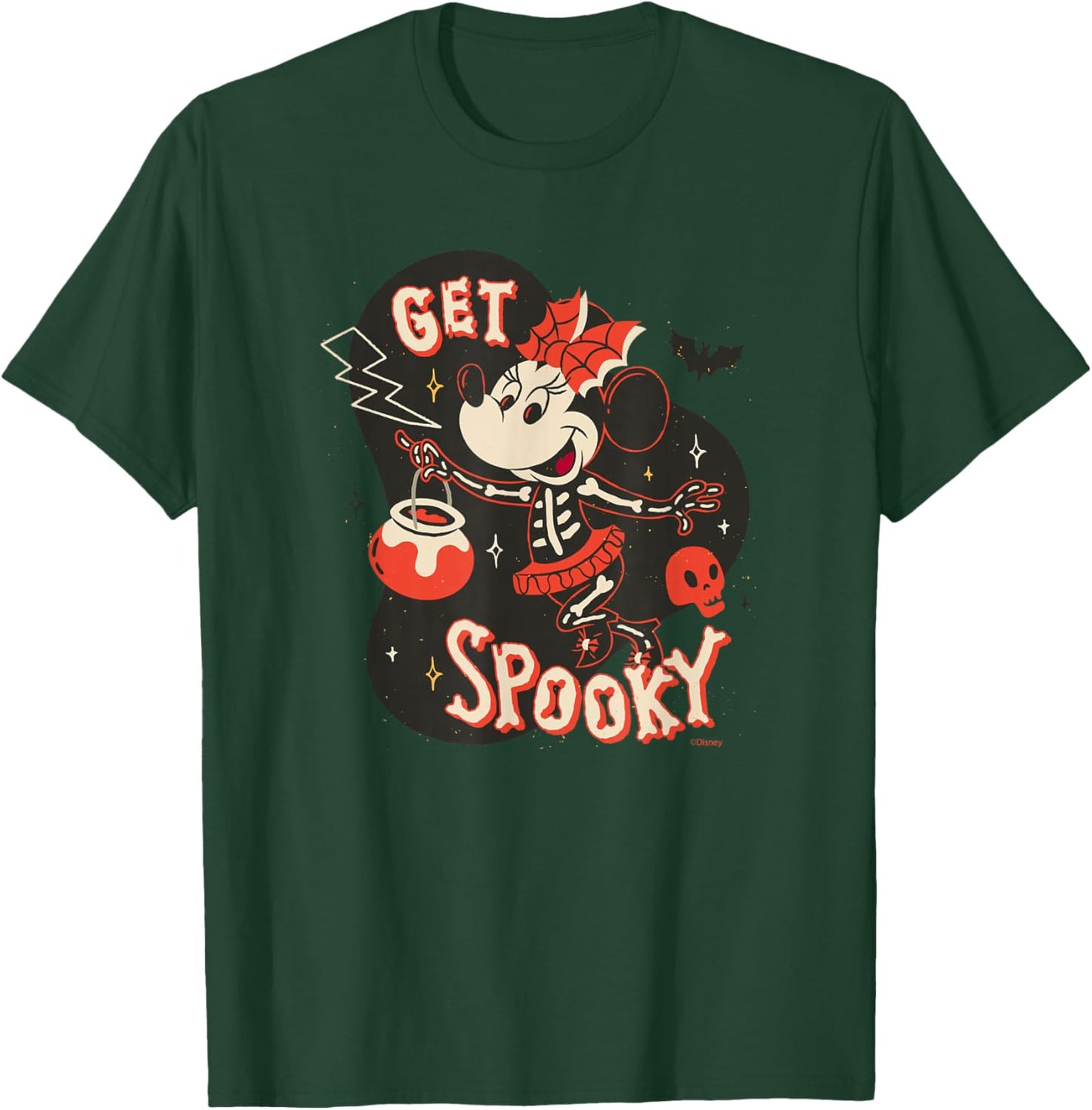 Disney Minnie Mouse Halloween Skeleton Costume Get Spooky T-Shirt - T-Shirt | Forest