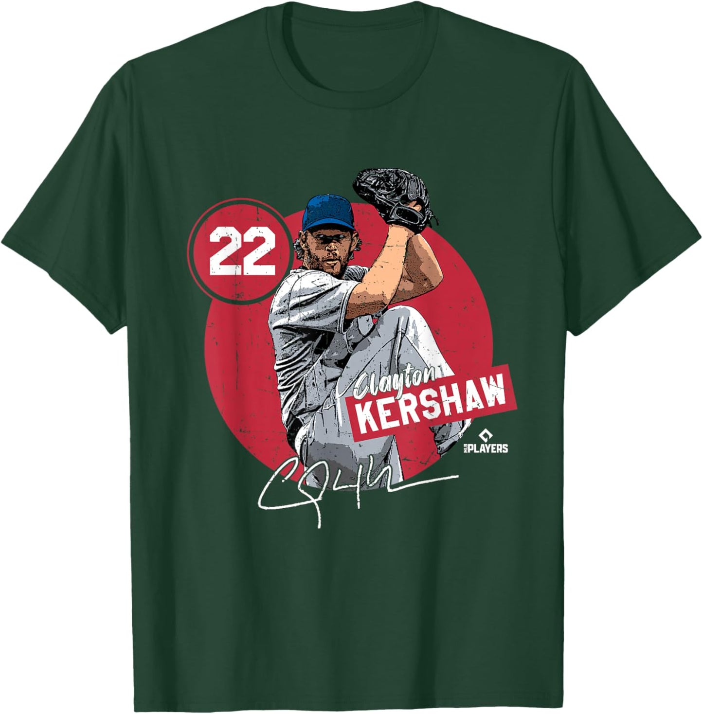 Clayton Kershaw | Los Angeles MLB Player League | MLBKER4041 T-Shirt - T-Shirt | Forest