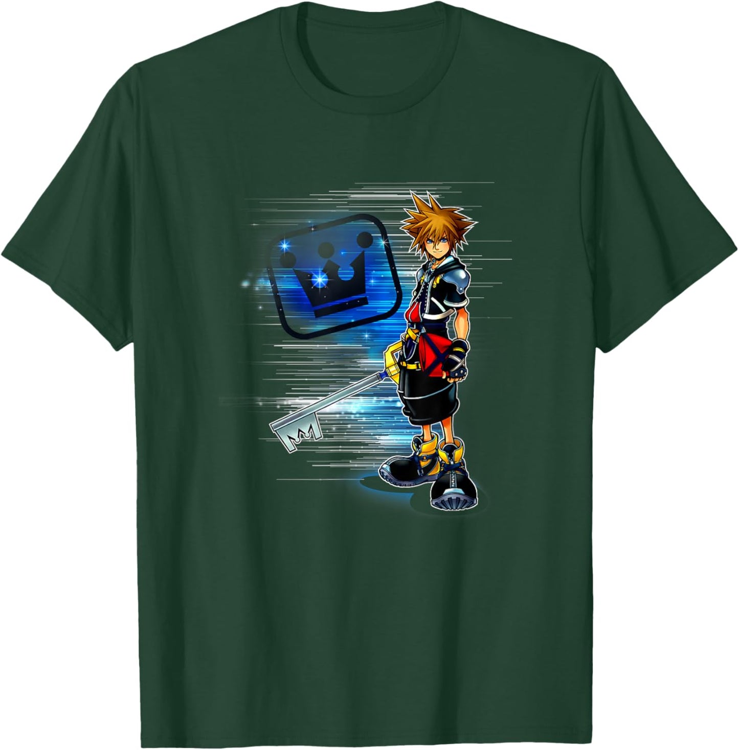 Disney Kingdom Hearts Sora Shiny Speed Dash Chest Portrait T-Shirt - T-Shirt | Forest