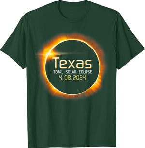 2024 Solar Eclipse Texas USA Totality T-Shirt - T-Shirt | Forest