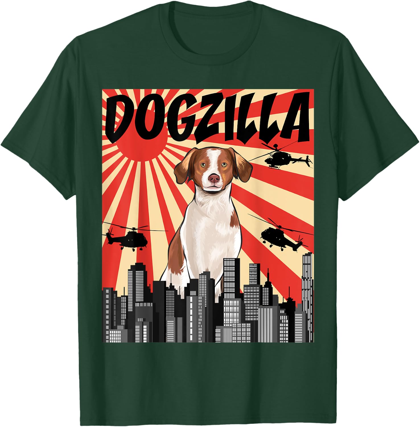 Funny Retro Japanese Dogzilla Brittany T-Shirt - T-Shirt | Forest