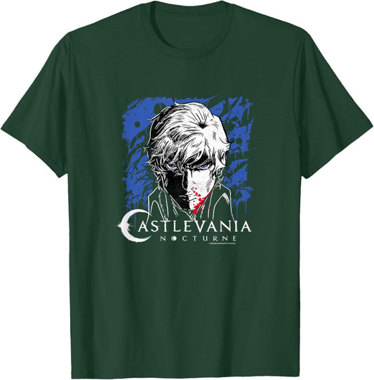 Castlevania: Nocturne Blood Covered Richter Face Portrait T-Shirt - T-Shirt | Forest