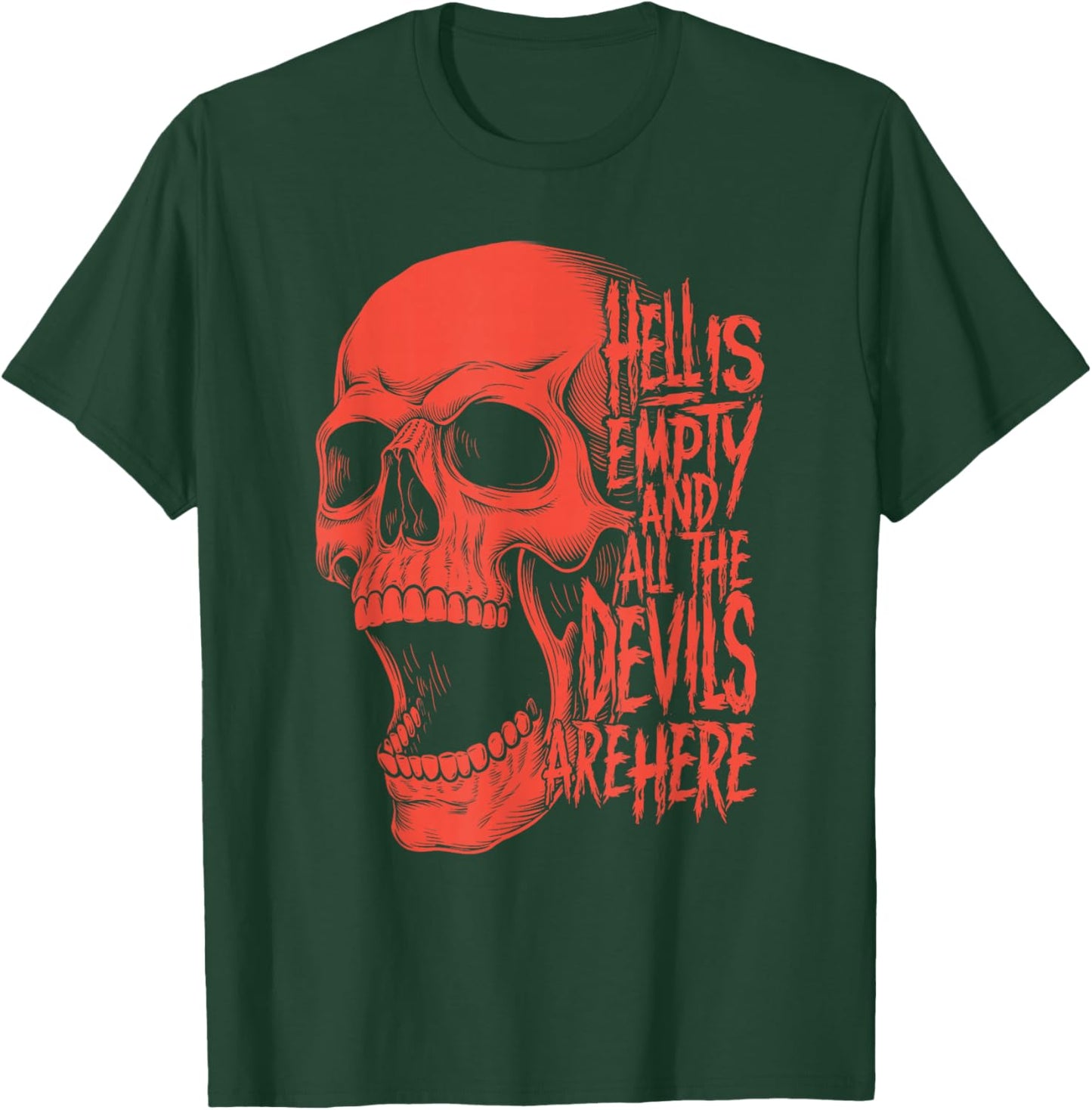 Hell is Empty And All The Devils Are Here Shakespeare Skull T-Shirt - T-Shirt | Forest