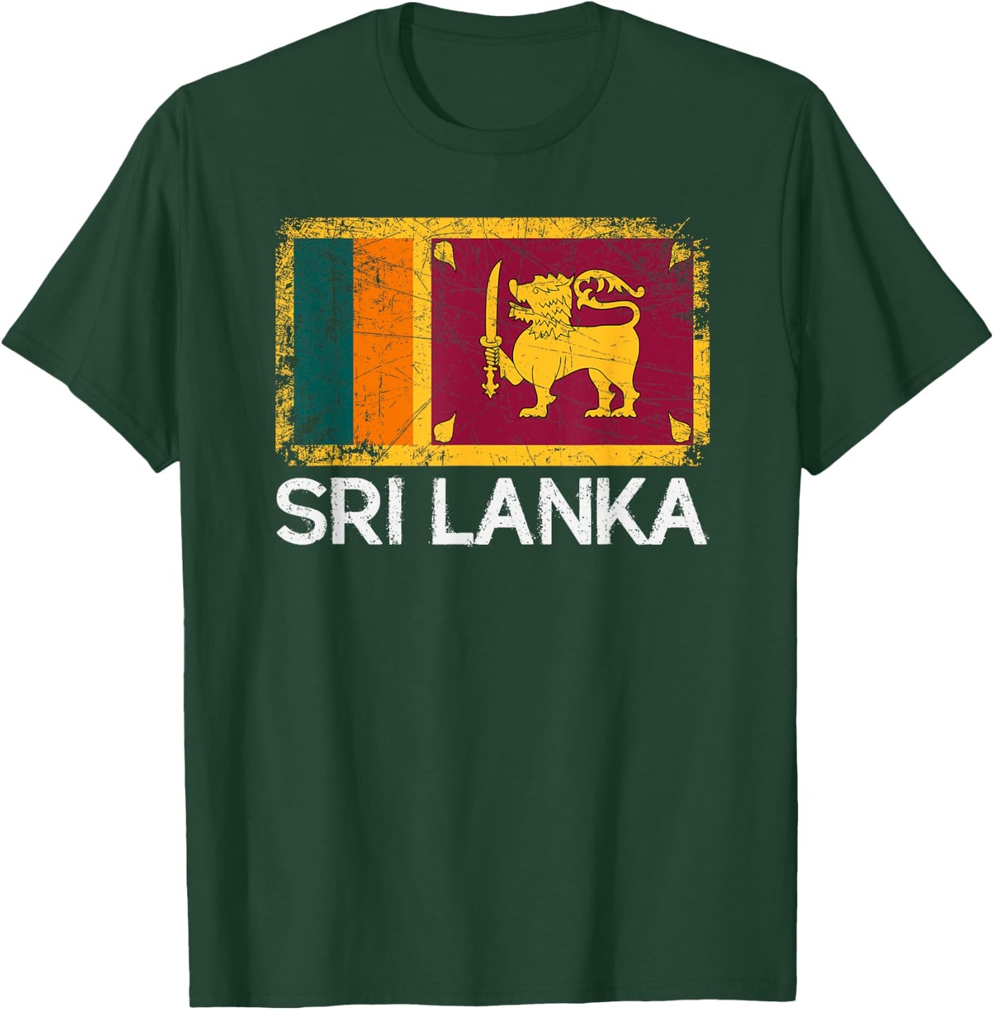 Sri Lankan Flag | Vintage Made In Sri Lanka Gift T-Shirt - T-Shirt | Forest