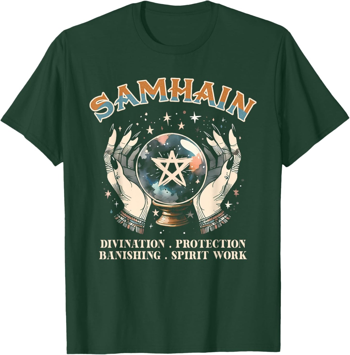 Samhain Wheel Of The Year Solstice Celebration Pagan Samhain T-Shirt - T-Shirt | Forest