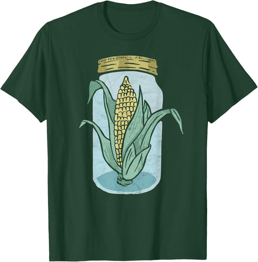 Corn Cob in Vintage Moonshine Jar Funny Corn Liquor T-Shirt - T-Shirt | Forest