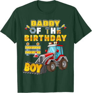 Daddy of the Birthday Boy Construction Birthday Party T-Shirt - T-Shirt | Forest