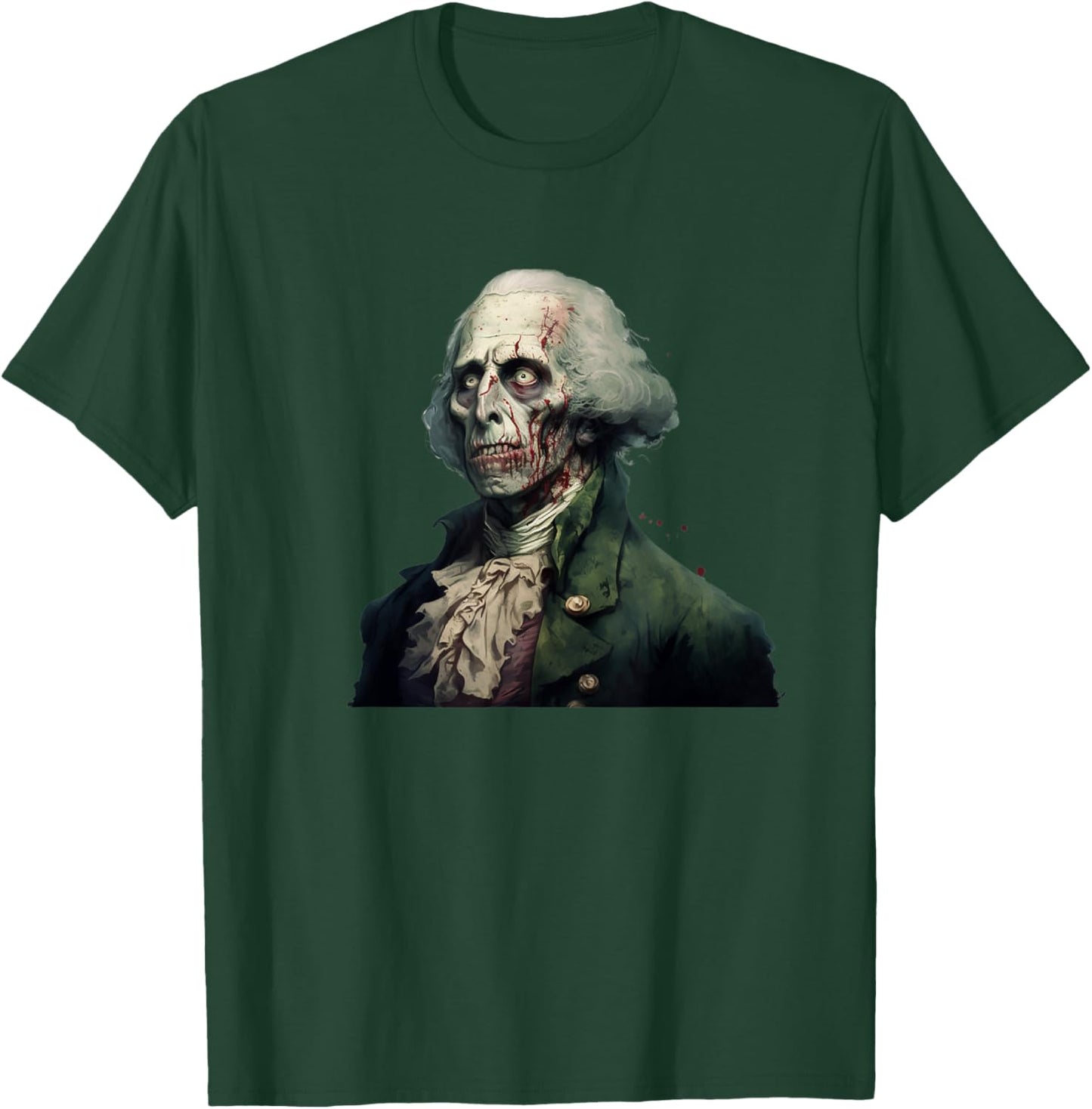 Zombie George Washington Historical Horror T-Shirt - T-Shirt | Forest