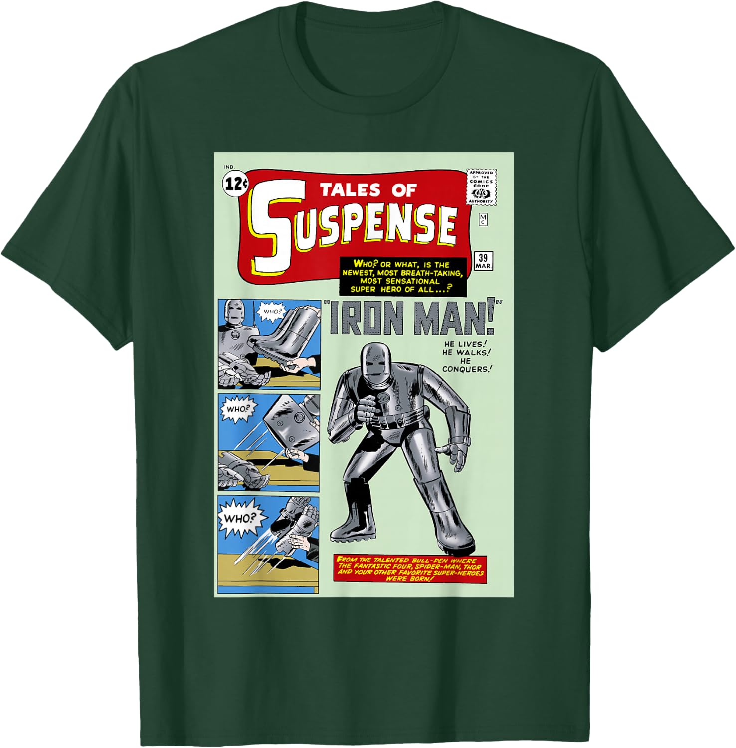 Marvel Avengers Iron Man Classic Suspense Comic Cover T-Shirt - T-Shirt | Forest