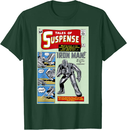 Marvel Avengers Iron Man Classic Suspense Comic Cover T-Shirt - T-Shirt | Forest