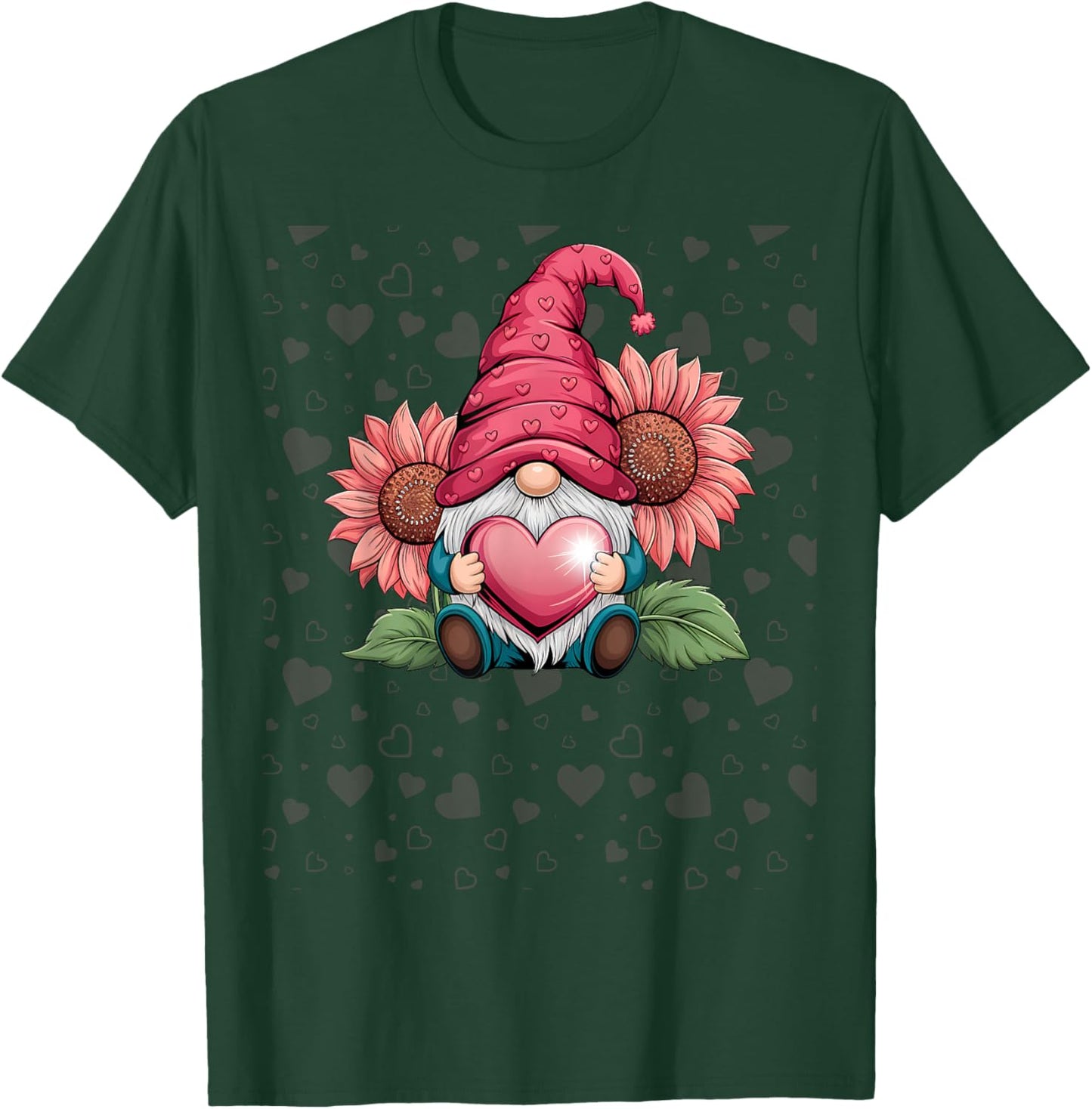 Cute Gnome Garden Love Design , Girls, Men T-Shirt - T-Shirt | Forest