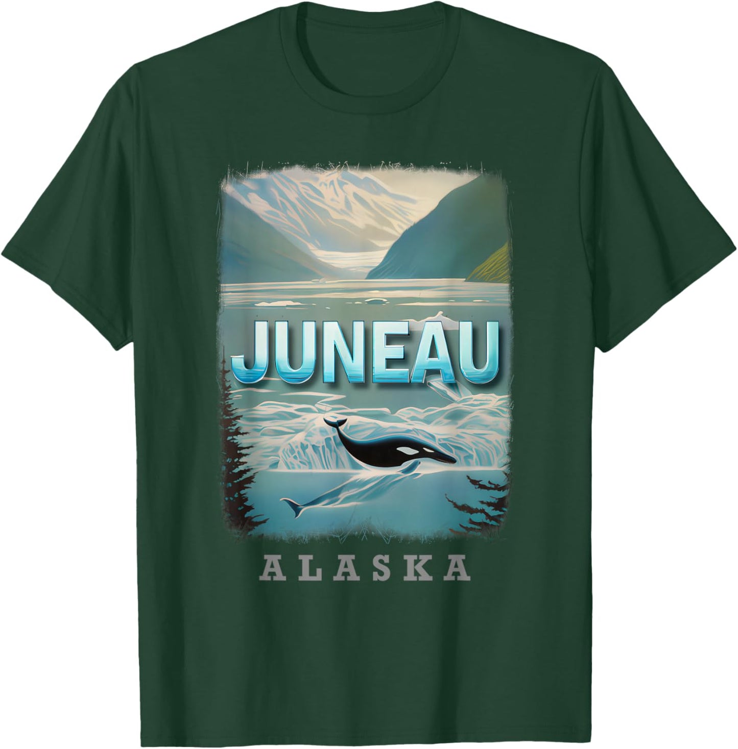 Juneau Alaska AK Glacier Majesty SD102 T-Shirt - T-Shirt | Forest