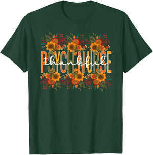 Thankful Psych Nurse Thanksgiving Psychiatric Nursing T-Shirt - T-Shirt | Forest
