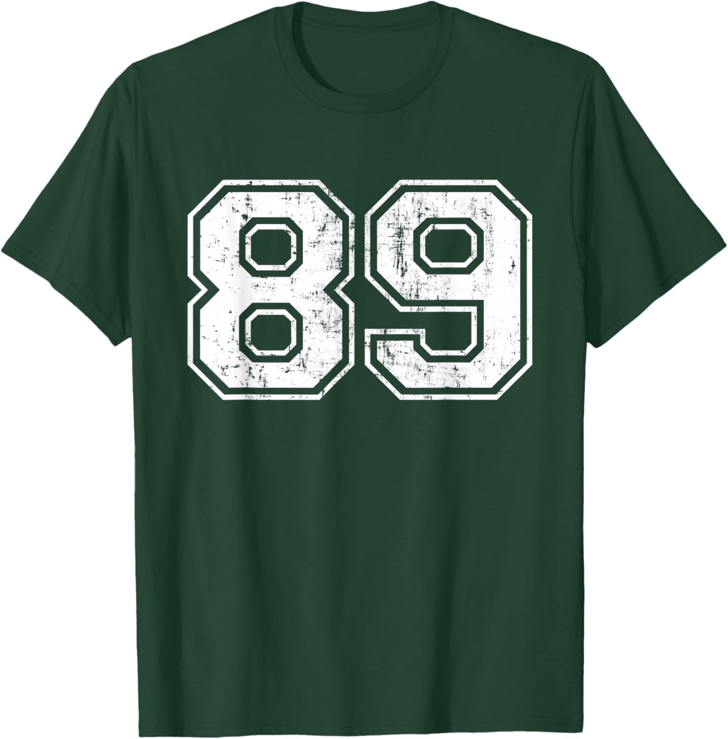 Number 89 Eighty Nine Distressed Vintage Sport Team Practice T-Shirt - T-Shirt | Forest