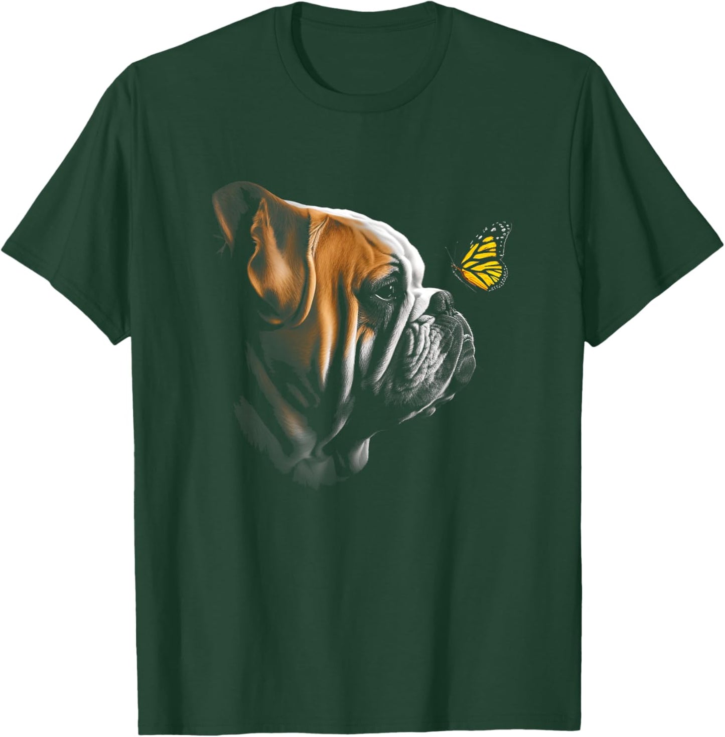 English Bulldog Butterfly Bulldogs Dog Lovers T-Shirt - T-Shirt | Forest
