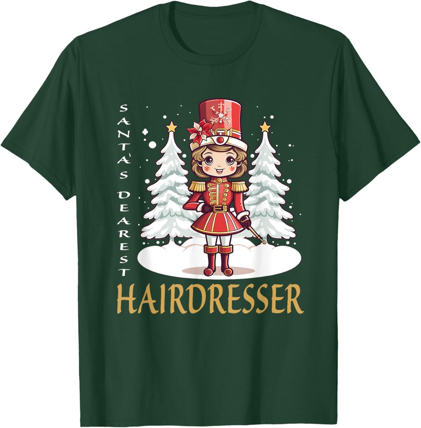 Hairdresser Christmas Classic Female Nutcracker T-Shirt - T-Shirt | Forest