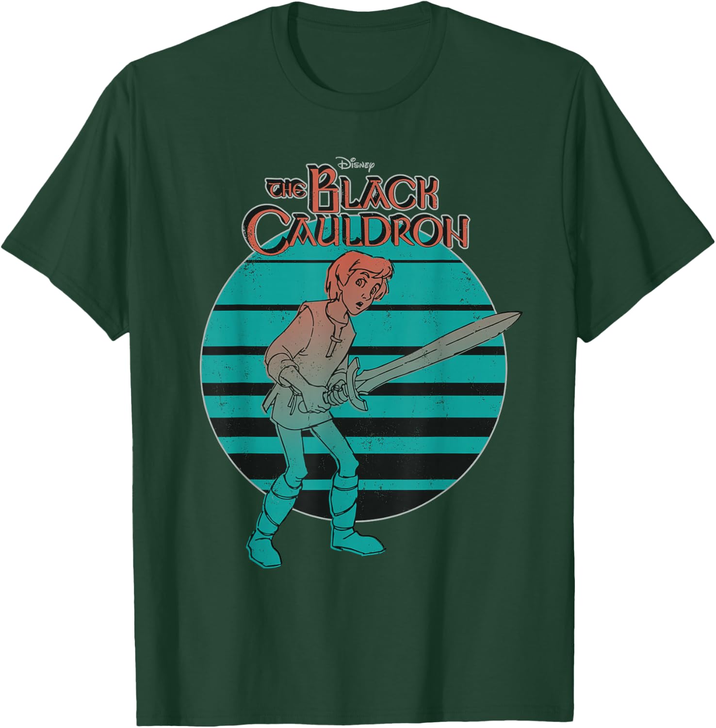 Disney The Black Cauldron Retro Movie Logo T-Shirt - T-Shirt | Forest