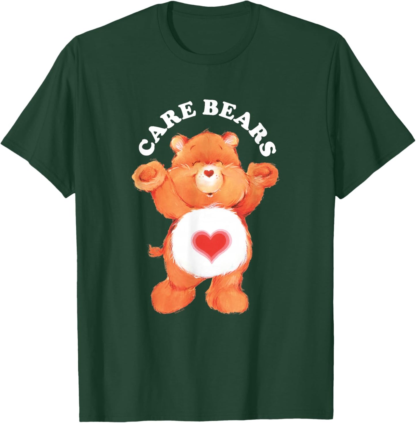Care Bears Tenderheart Holding Logo Cute Cartoon T-Shirt - T-Shirt | Forest