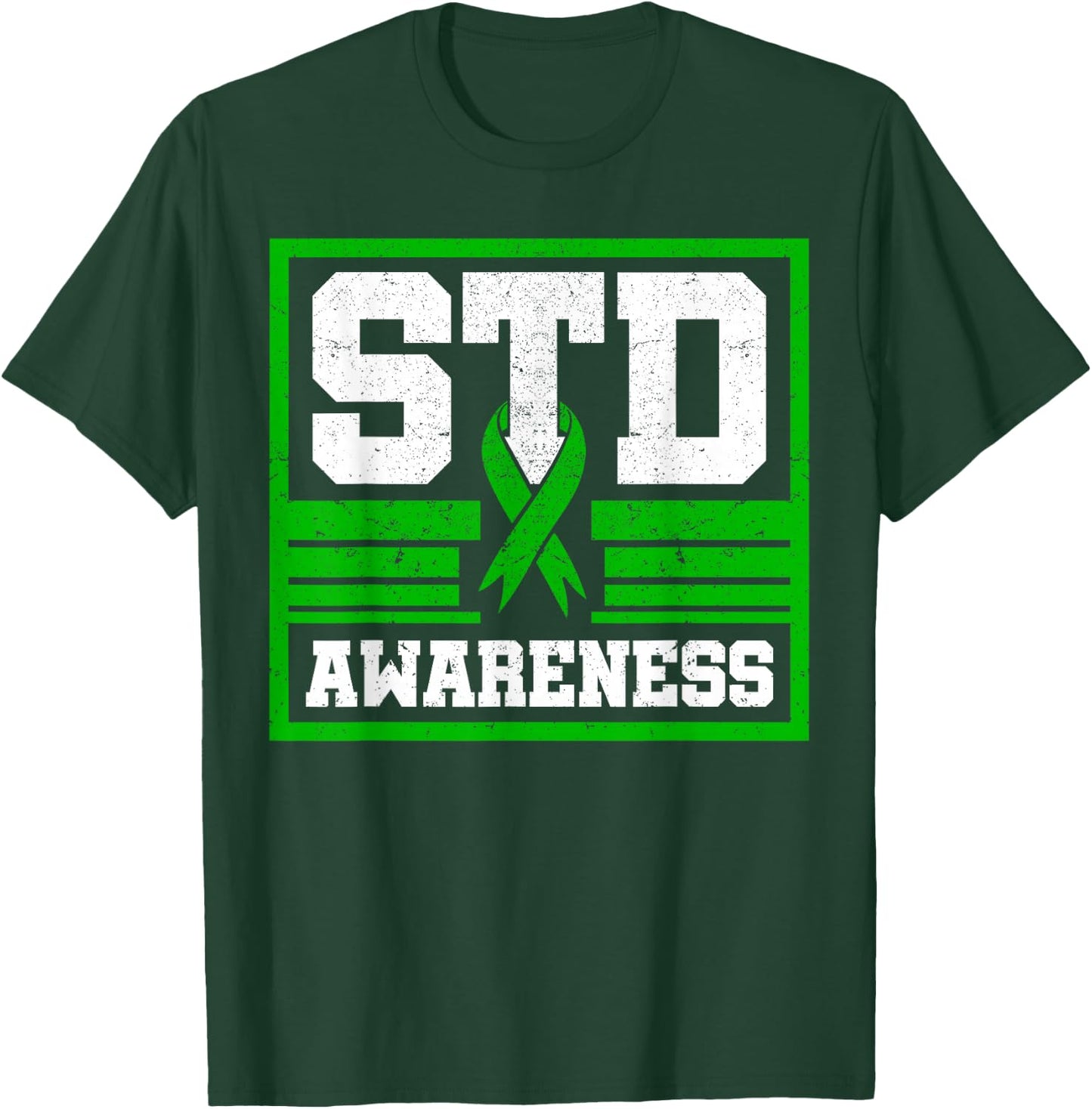 Sexually Transmitted Diseases STD Lime Green Ribbon Syphilis T-Shirt - T-Shirt | Forest