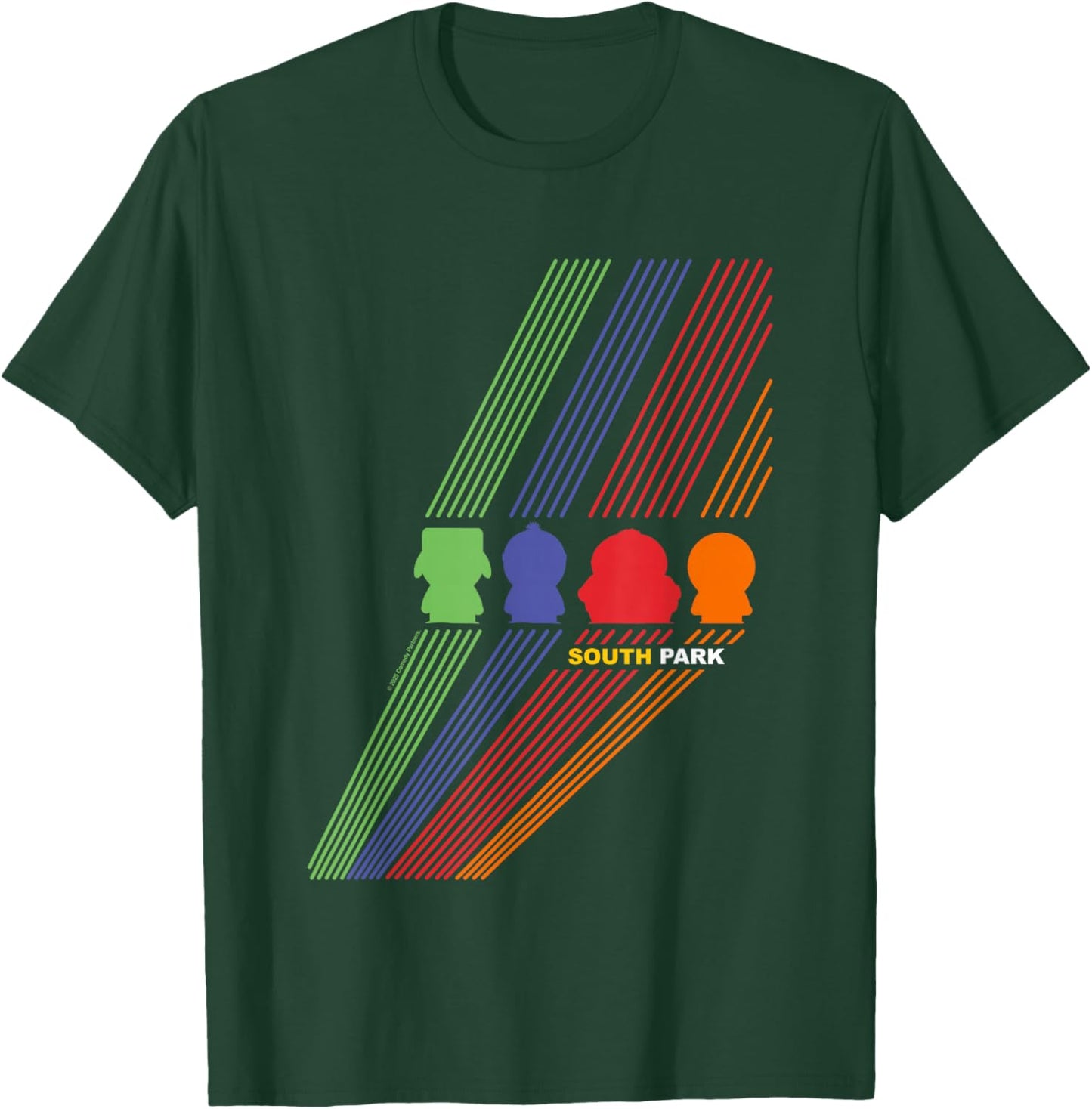 South Park Stan Kenny Kyle & Cartman Colour Line Art T-Shirt - T-Shirt | Forest