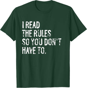 I Read The Rules Funny Board Games T-Shirt - T-Shirt | Forest
